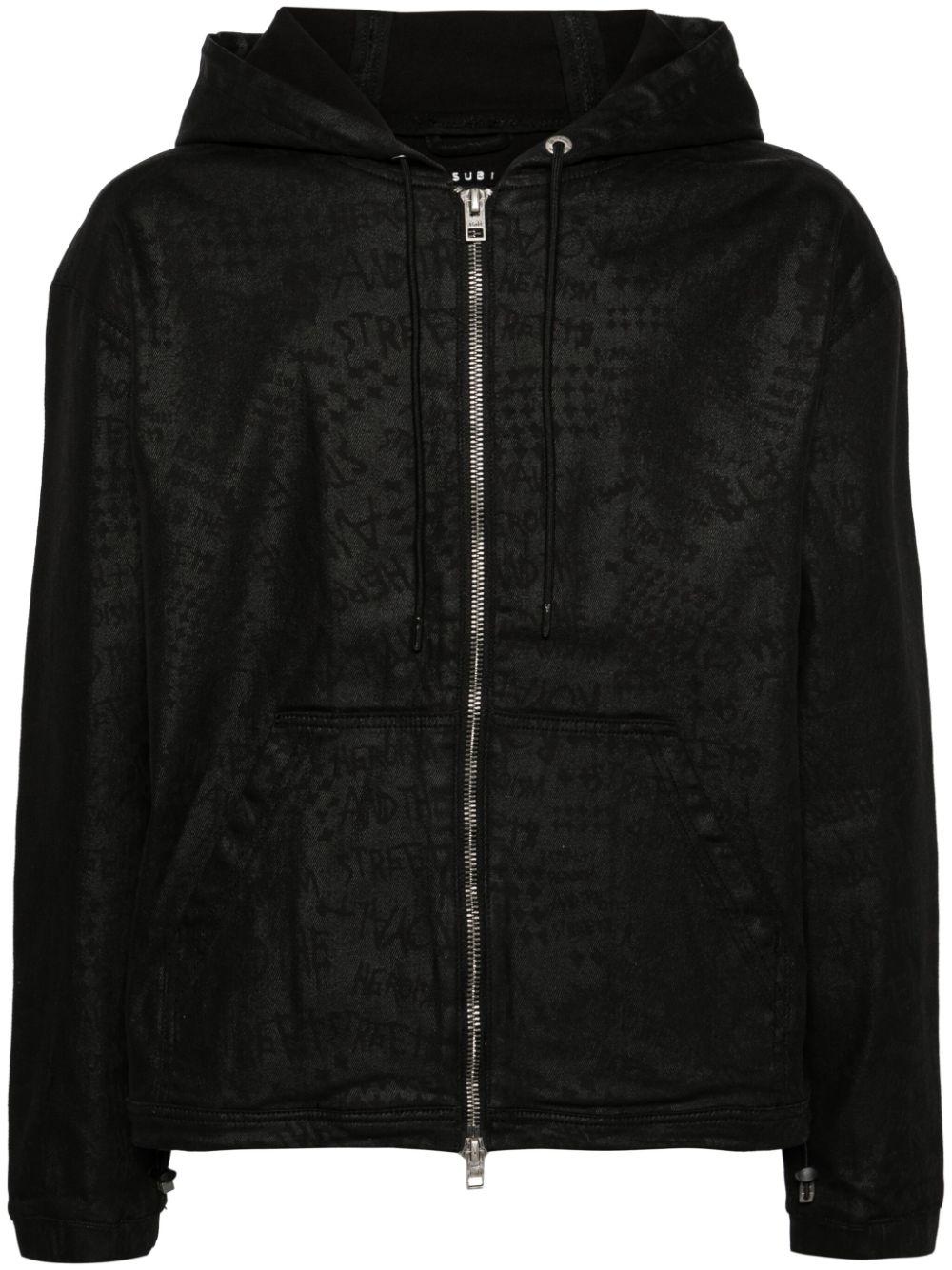 jacquard hooded jacket