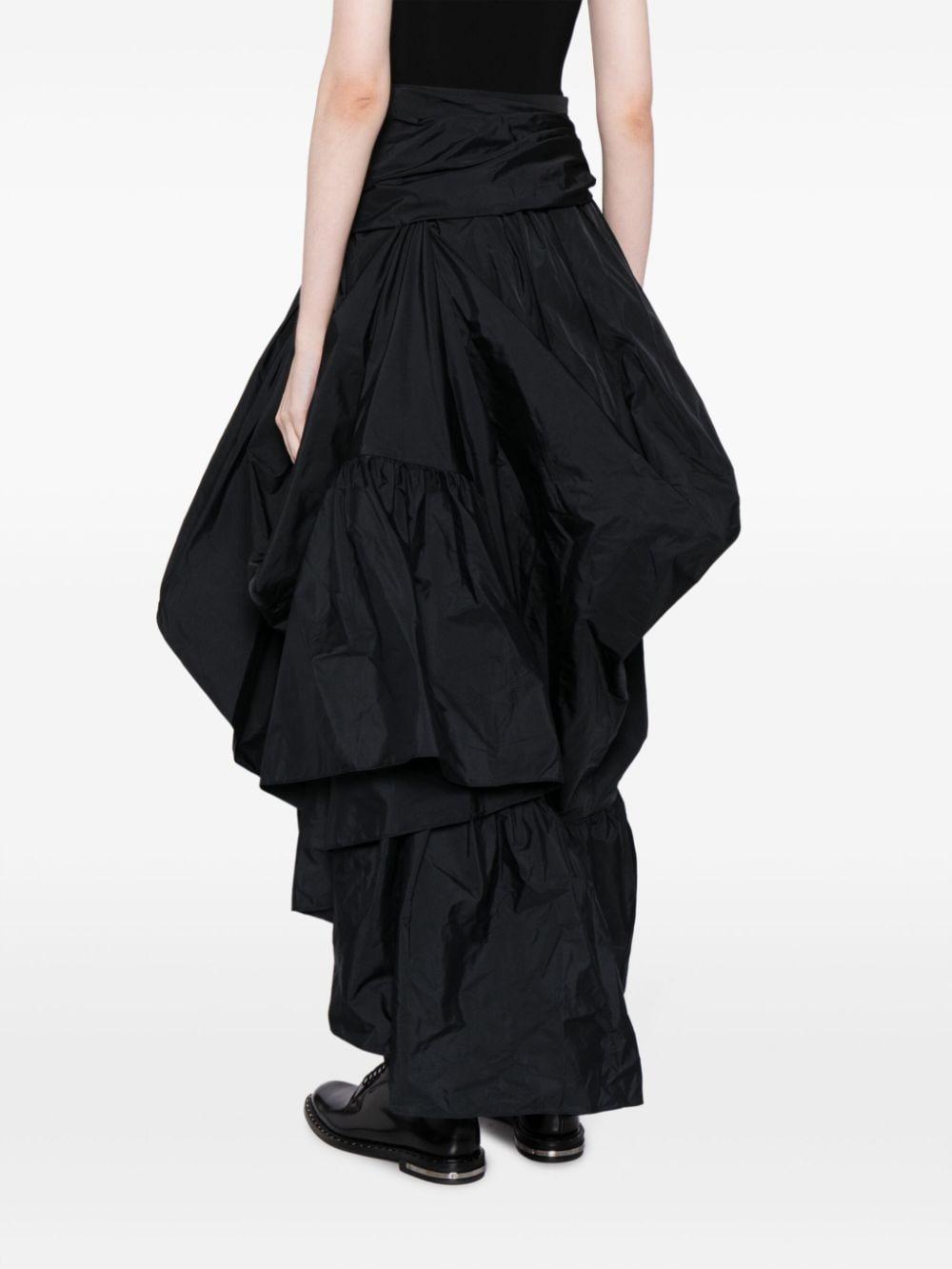 asymmetric tiered maxi skirt