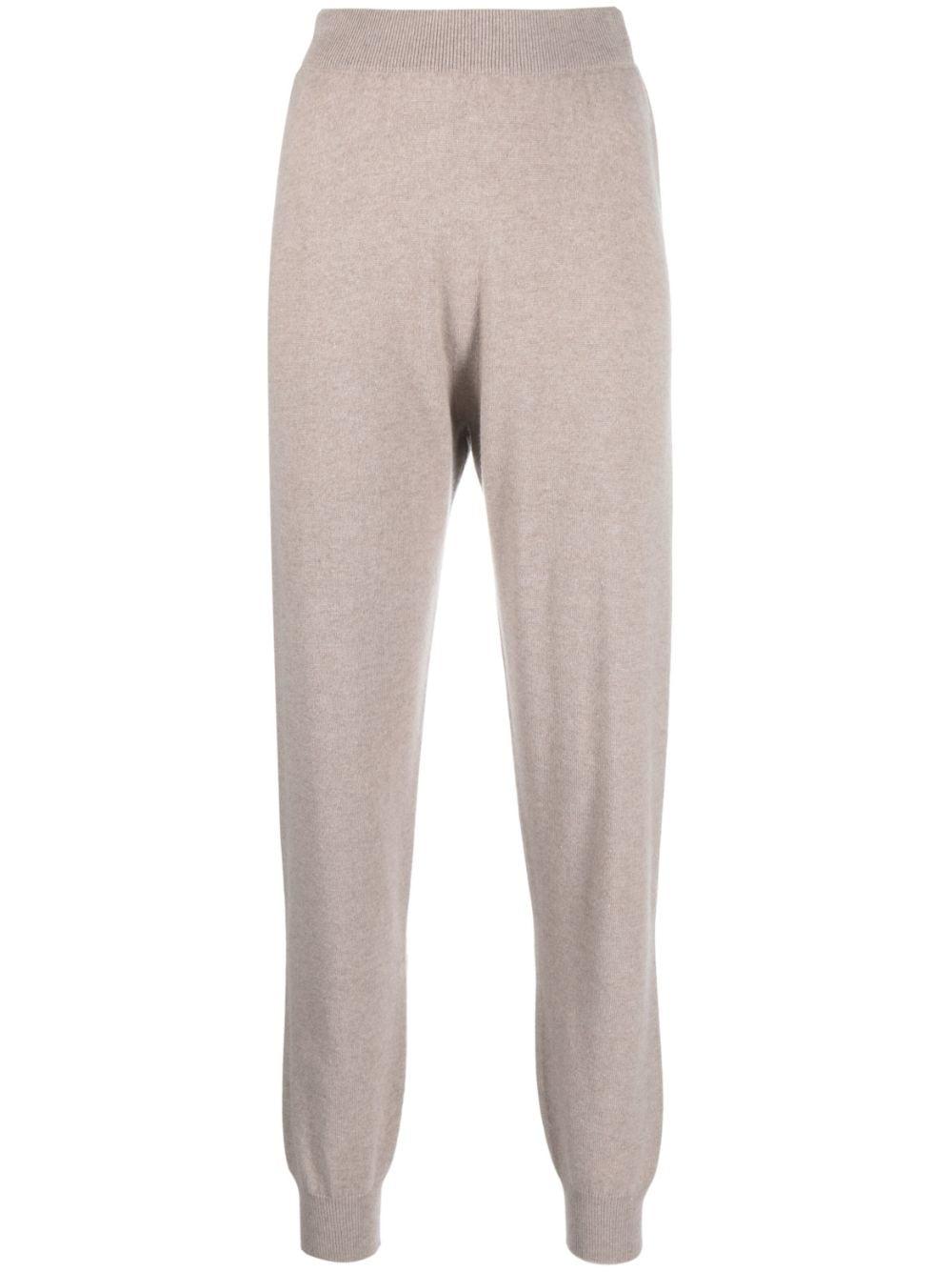 high-waist knitted trousers