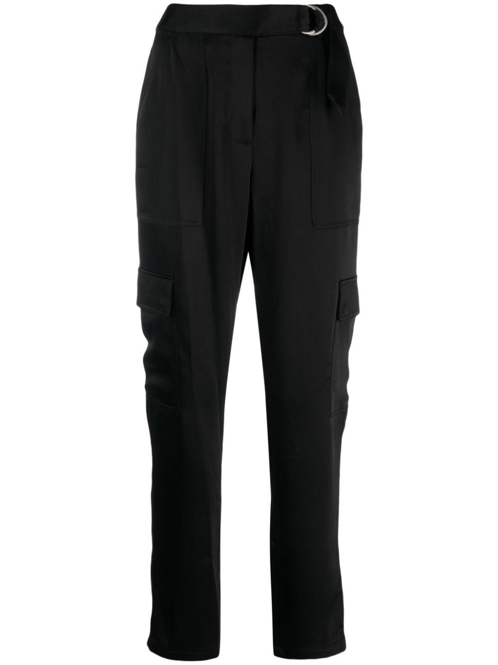 tapered-leg satin trousers 