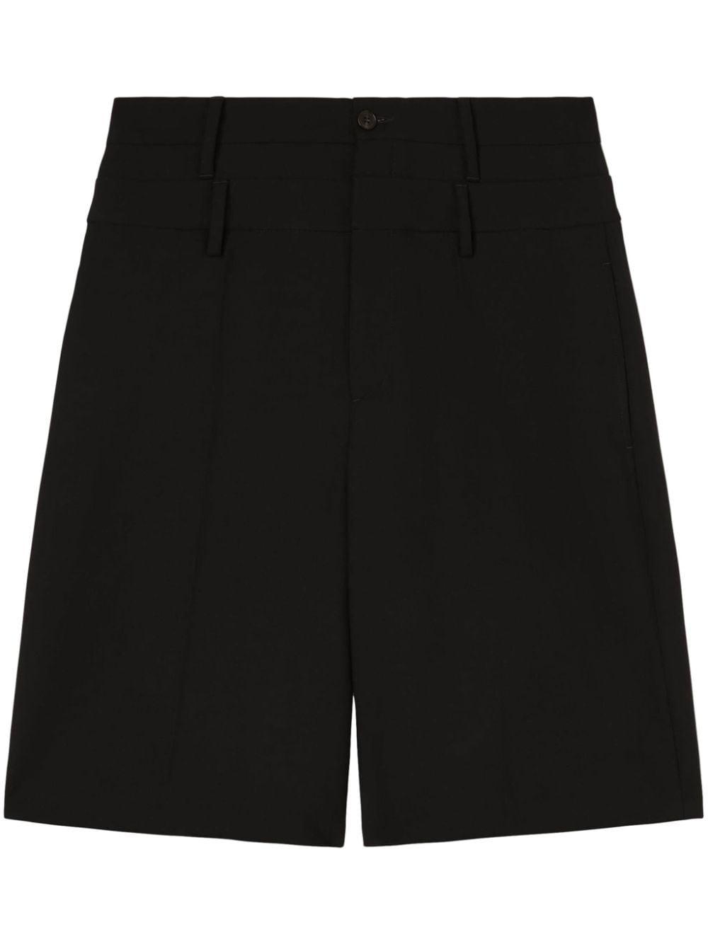 double-waist virgin-wool shorts