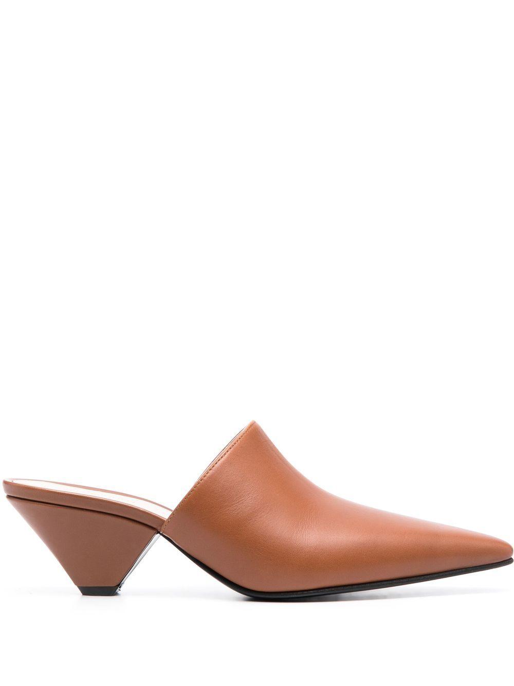 pointed 55mm leather mules