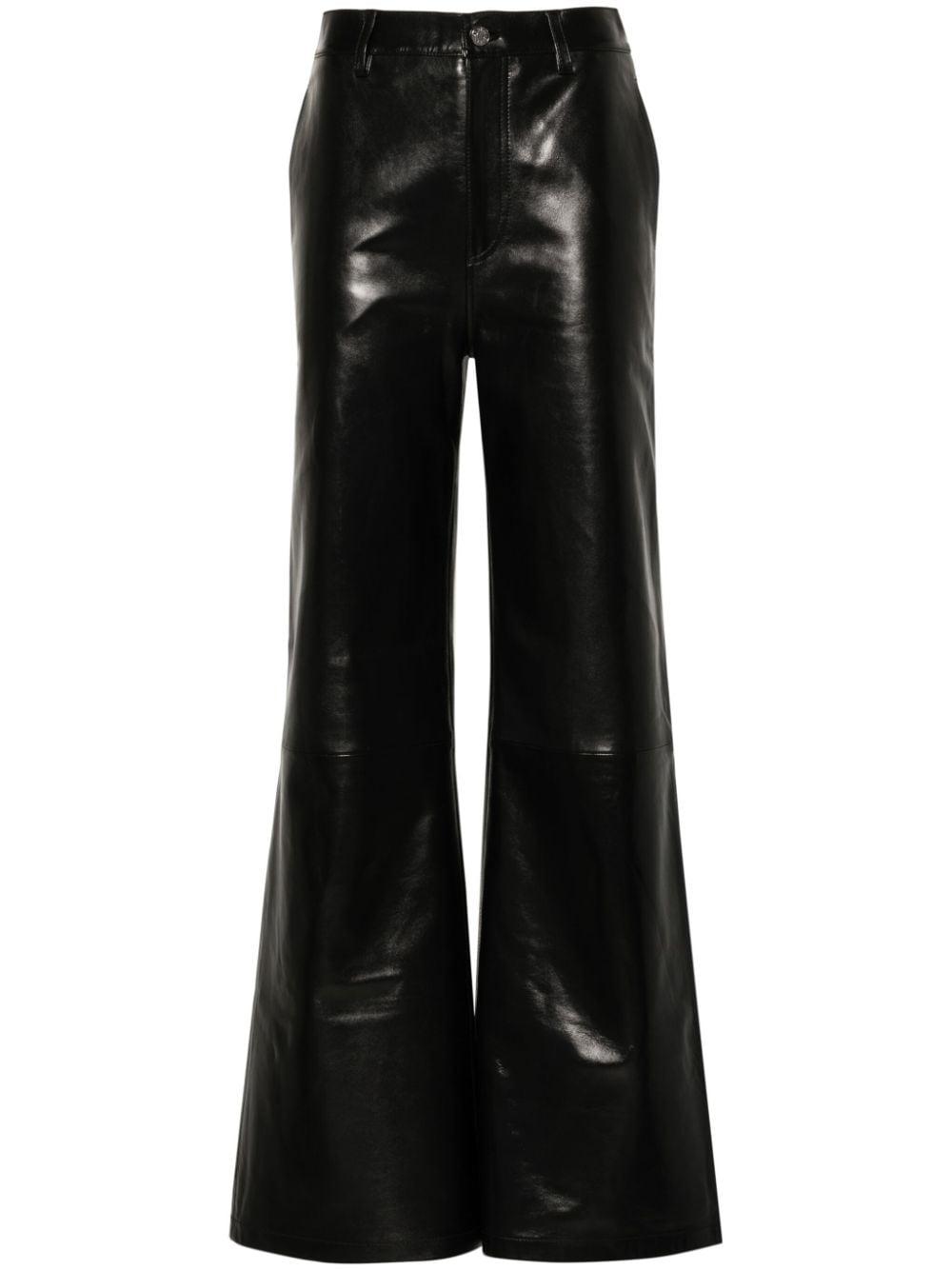 high-waist wide-leg trousers 