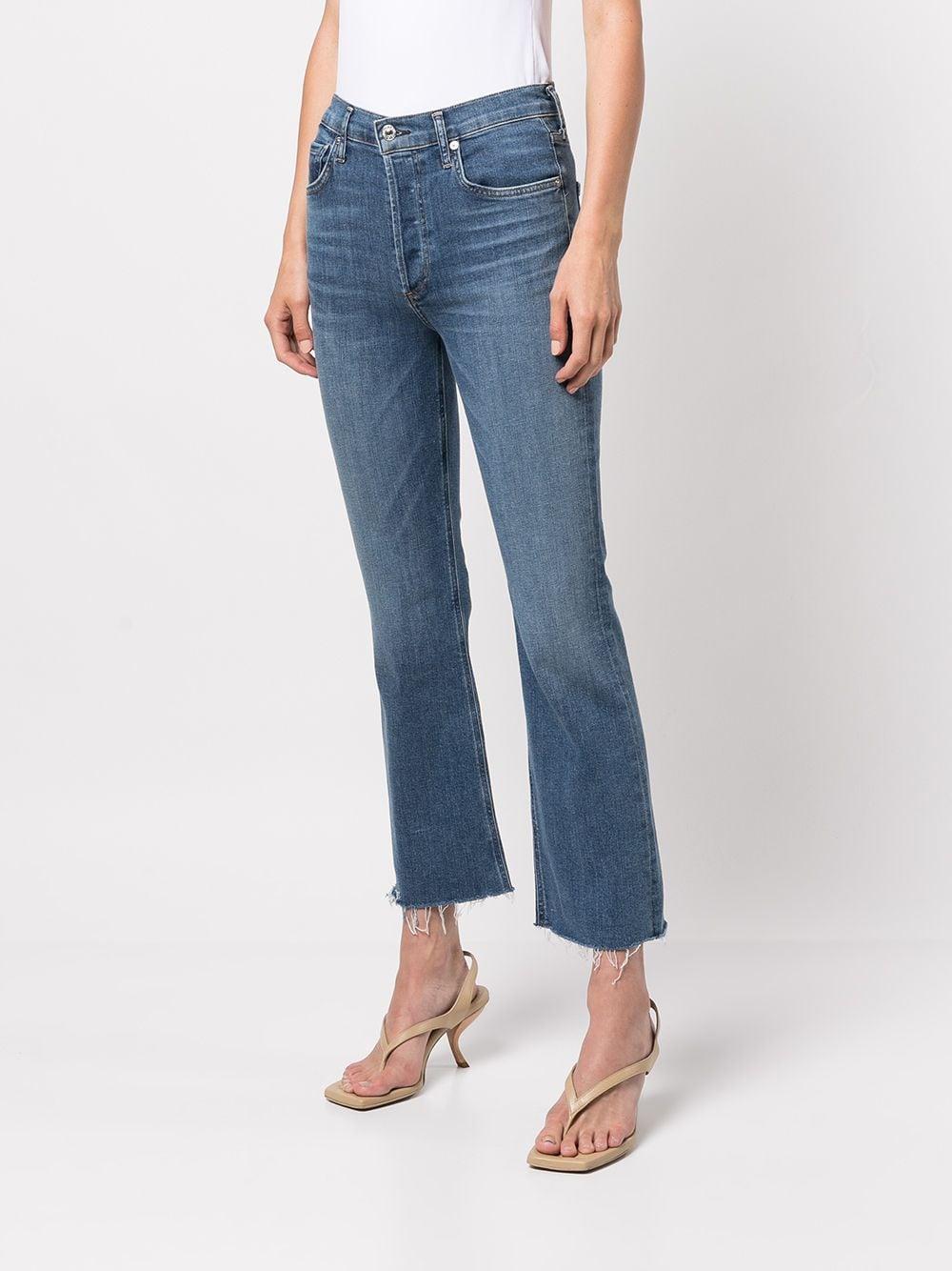 raw-cut hem denim jeans