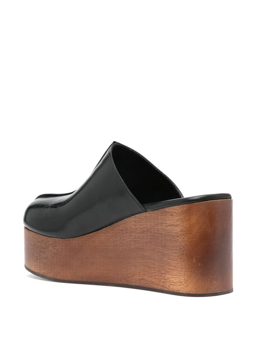 90mm platform-wedge clogs