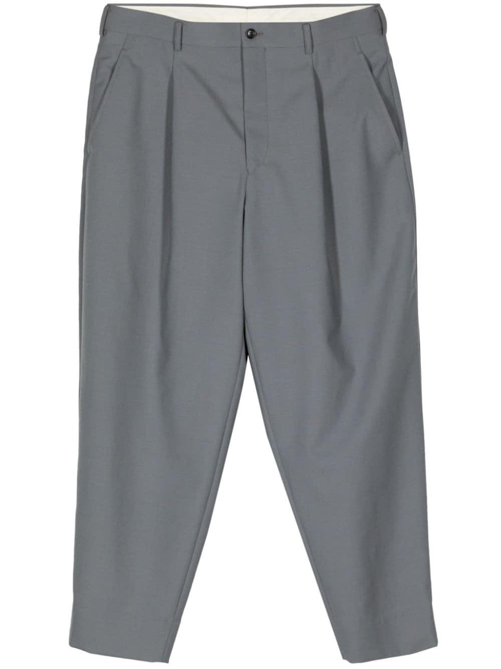 pleated wool tailored trousers