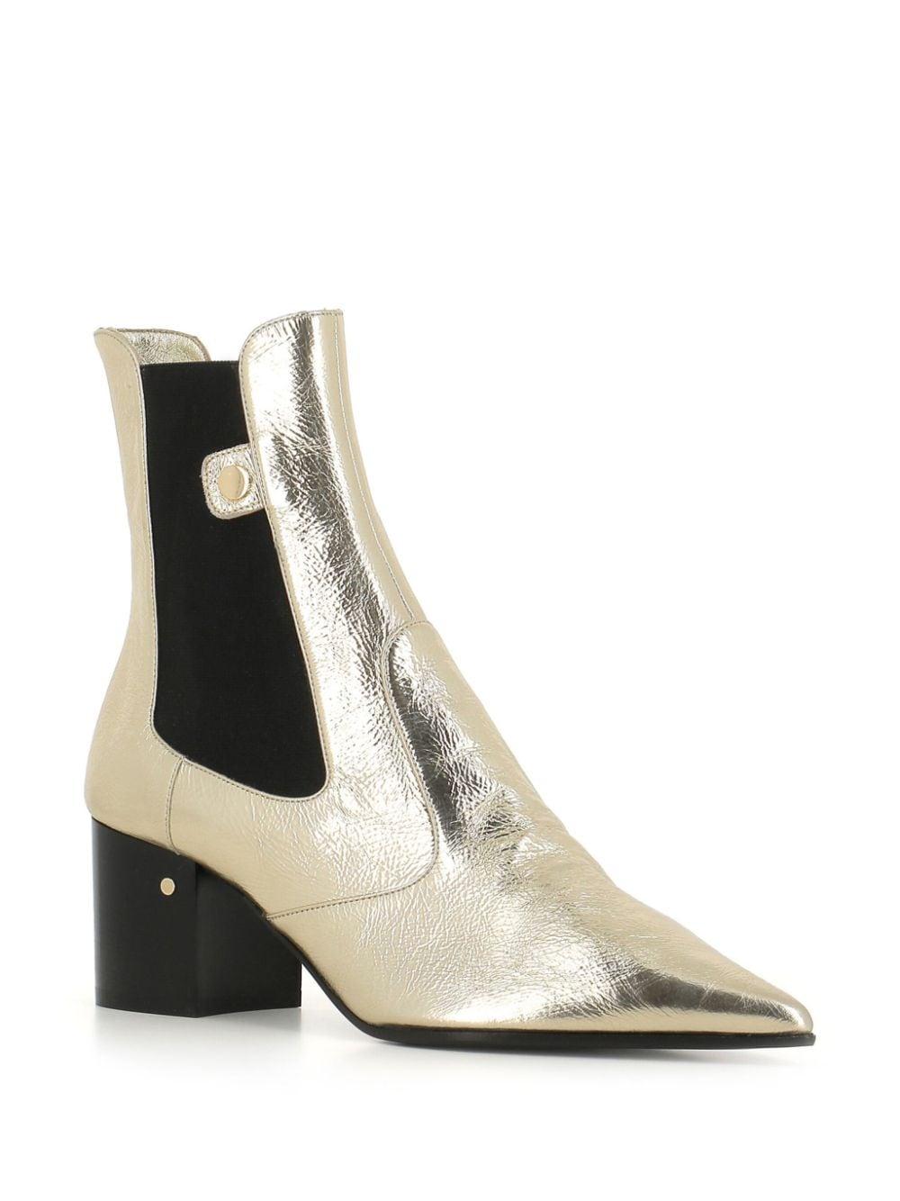 metallic-effect boots