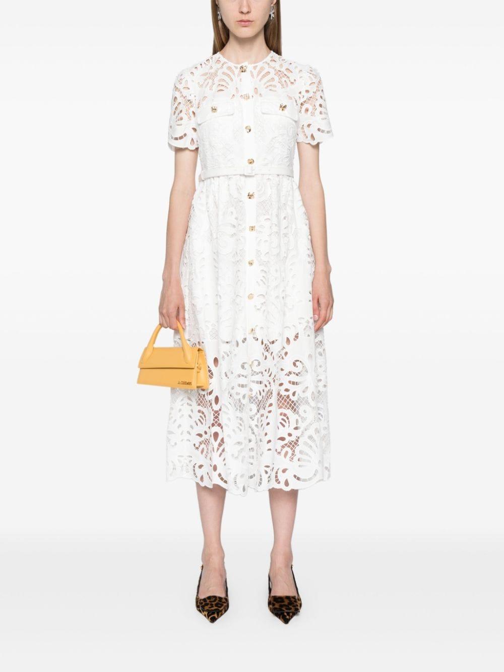 guipure-lace midi dress