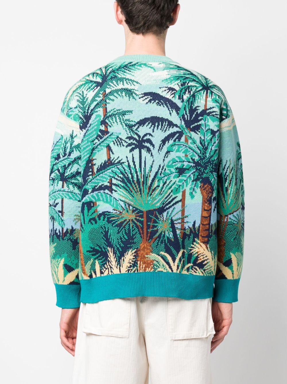 palm tree-print jumper