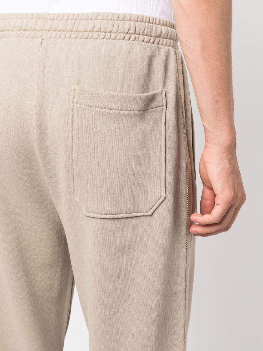 elasticated-waist cotton track pants