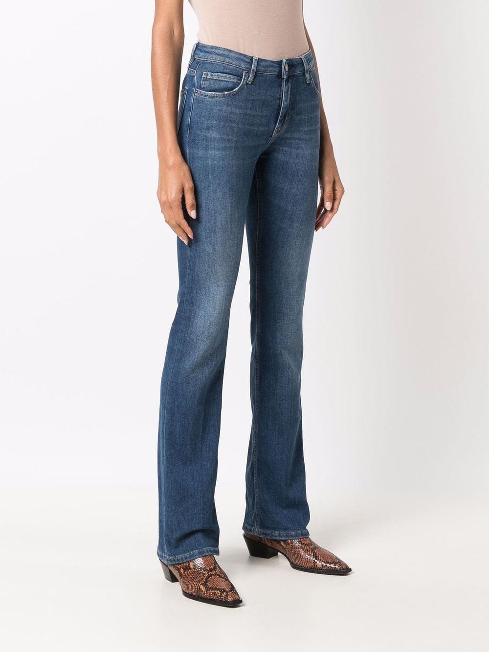 slim-cut flared jeans