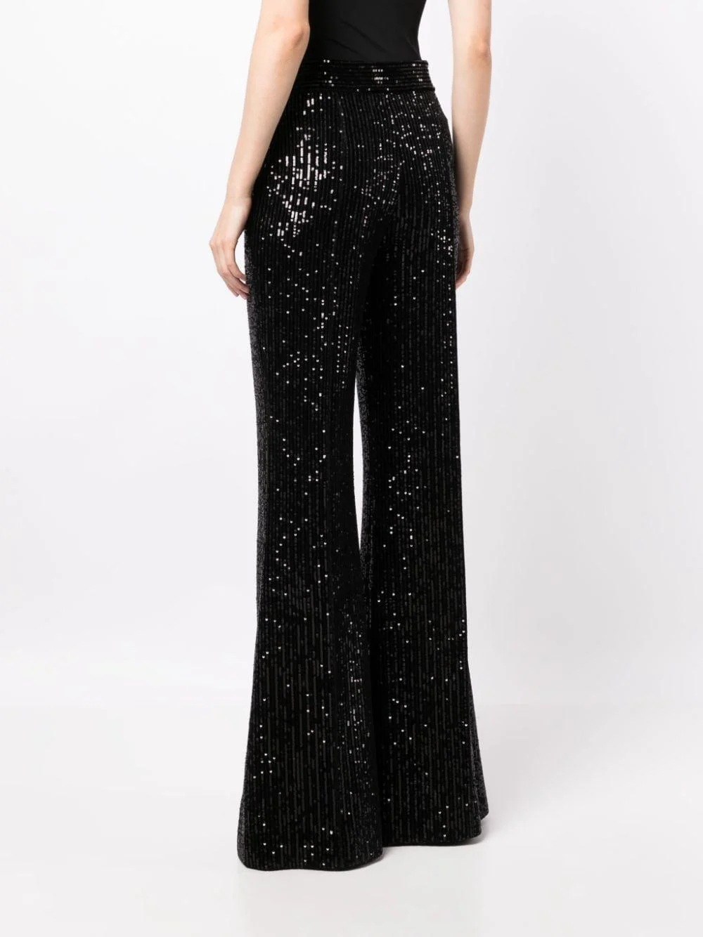 sequinned flared trousers