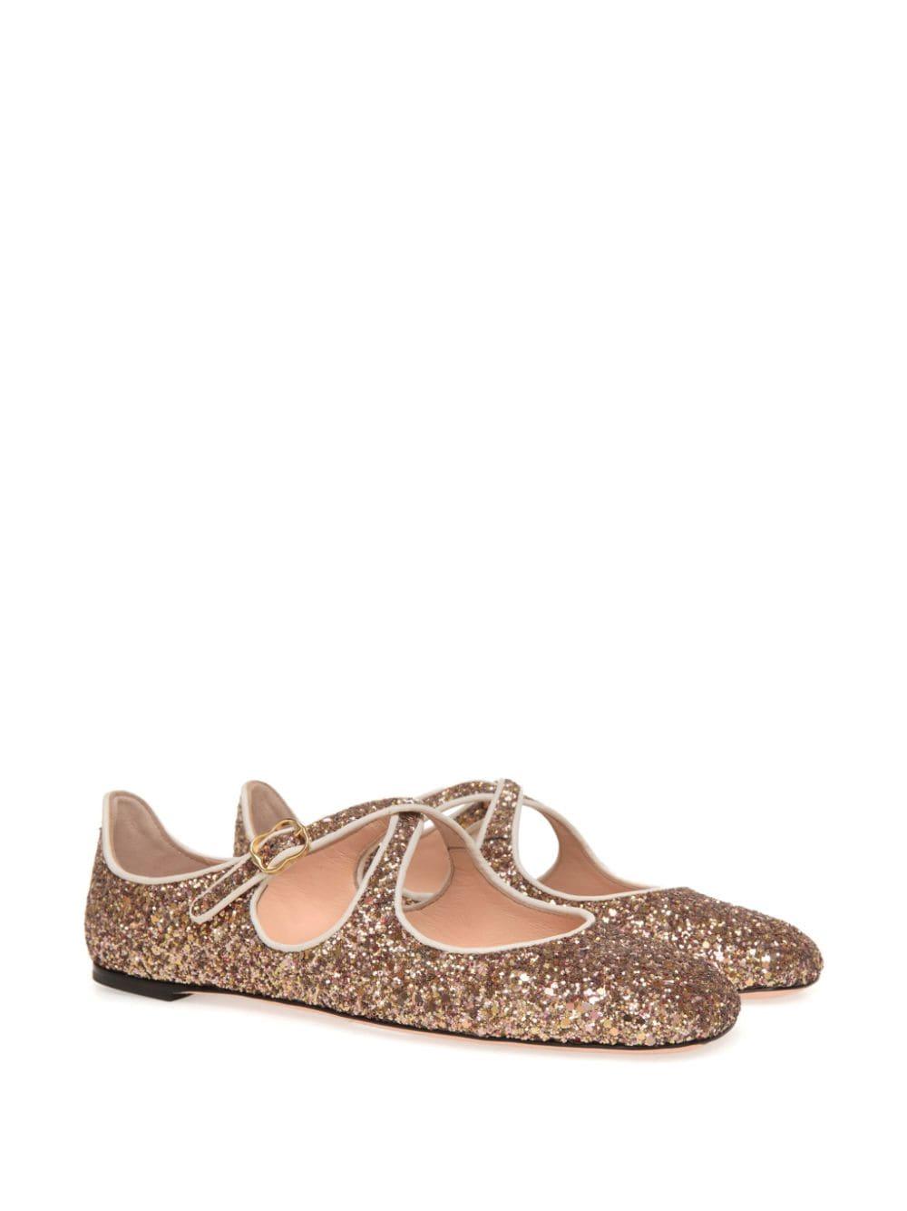 glitter-embellished ballerina shoes