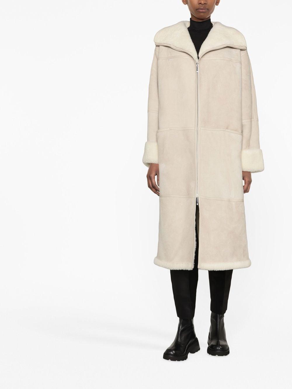 shearling midi coat