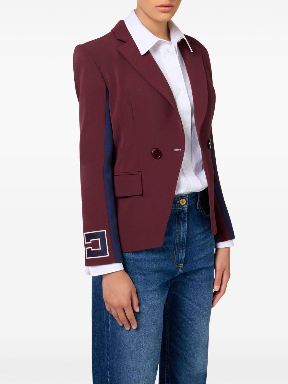 logo-patch double-breasted blazer 