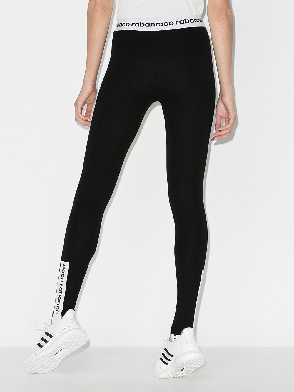 contrast logo-stripe stirrup leggings