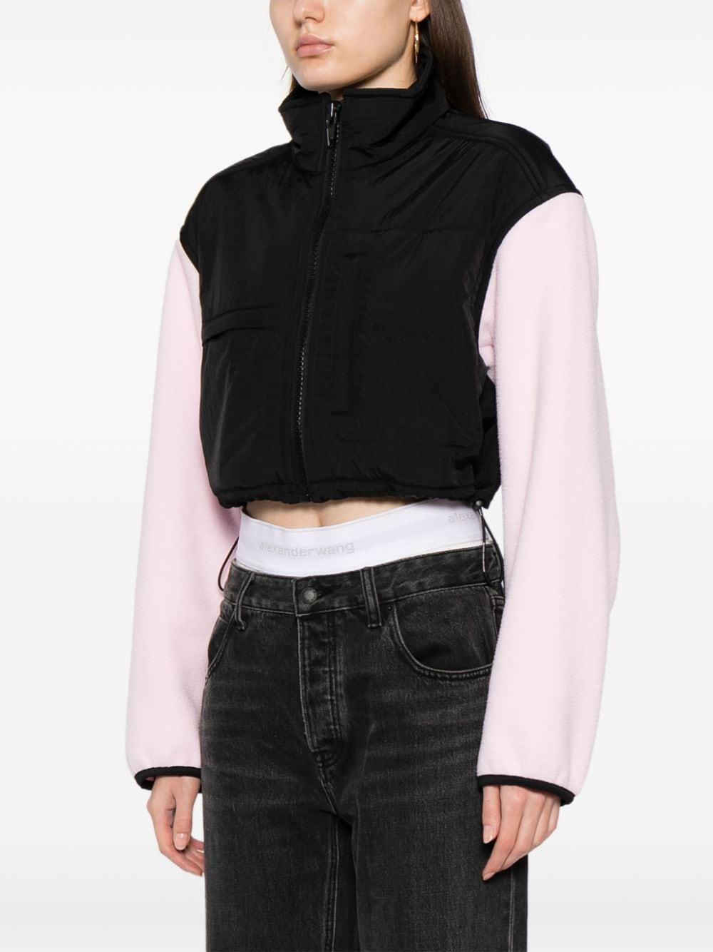 panelled zip-up cropped jacket