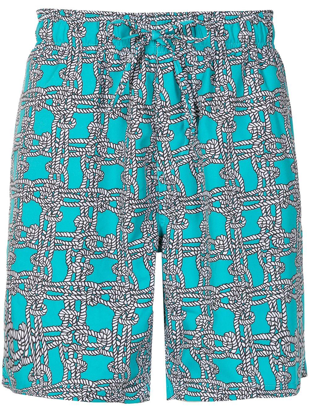 knot-print swim shorts