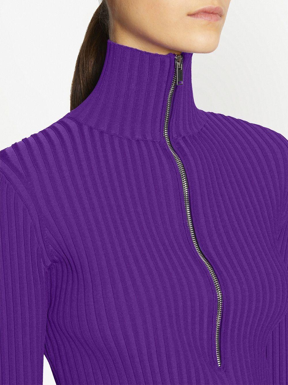 zipped rib-knit jumper