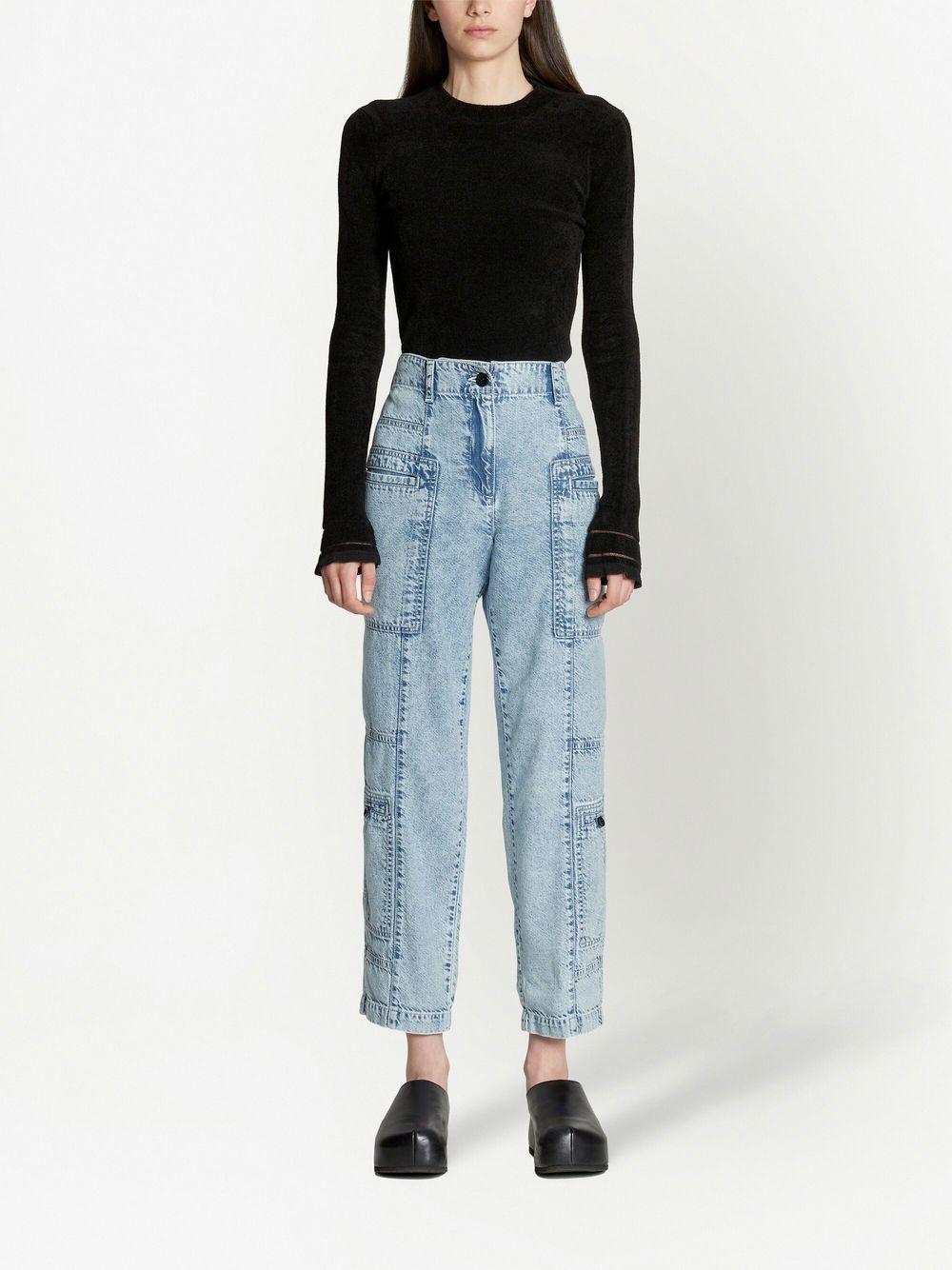 high-rise straight-leg jeans