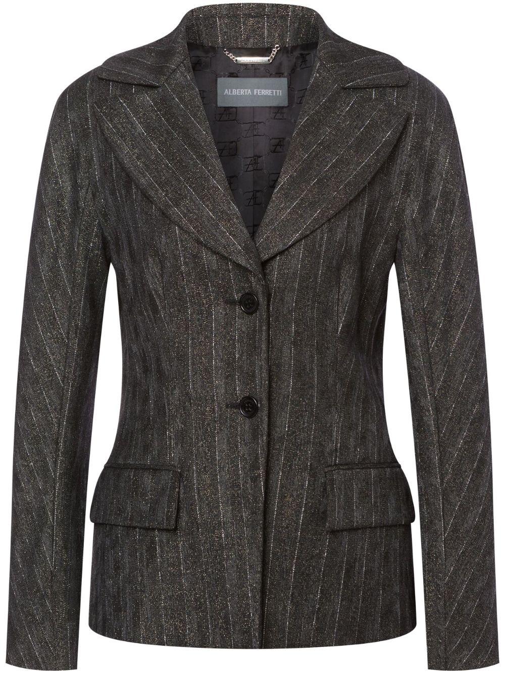 pinstriped single-breasted blazer 