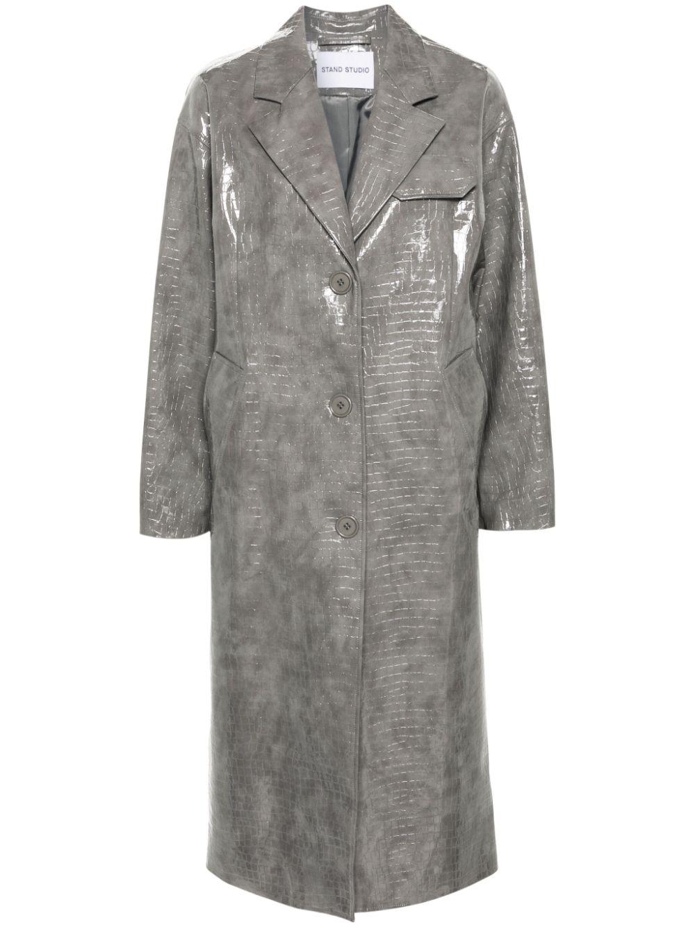 Haylo croc-embossed coat