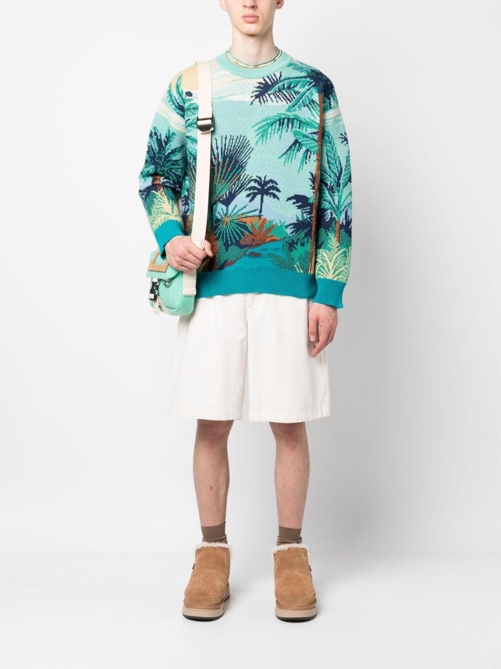 palm tree-print jumper