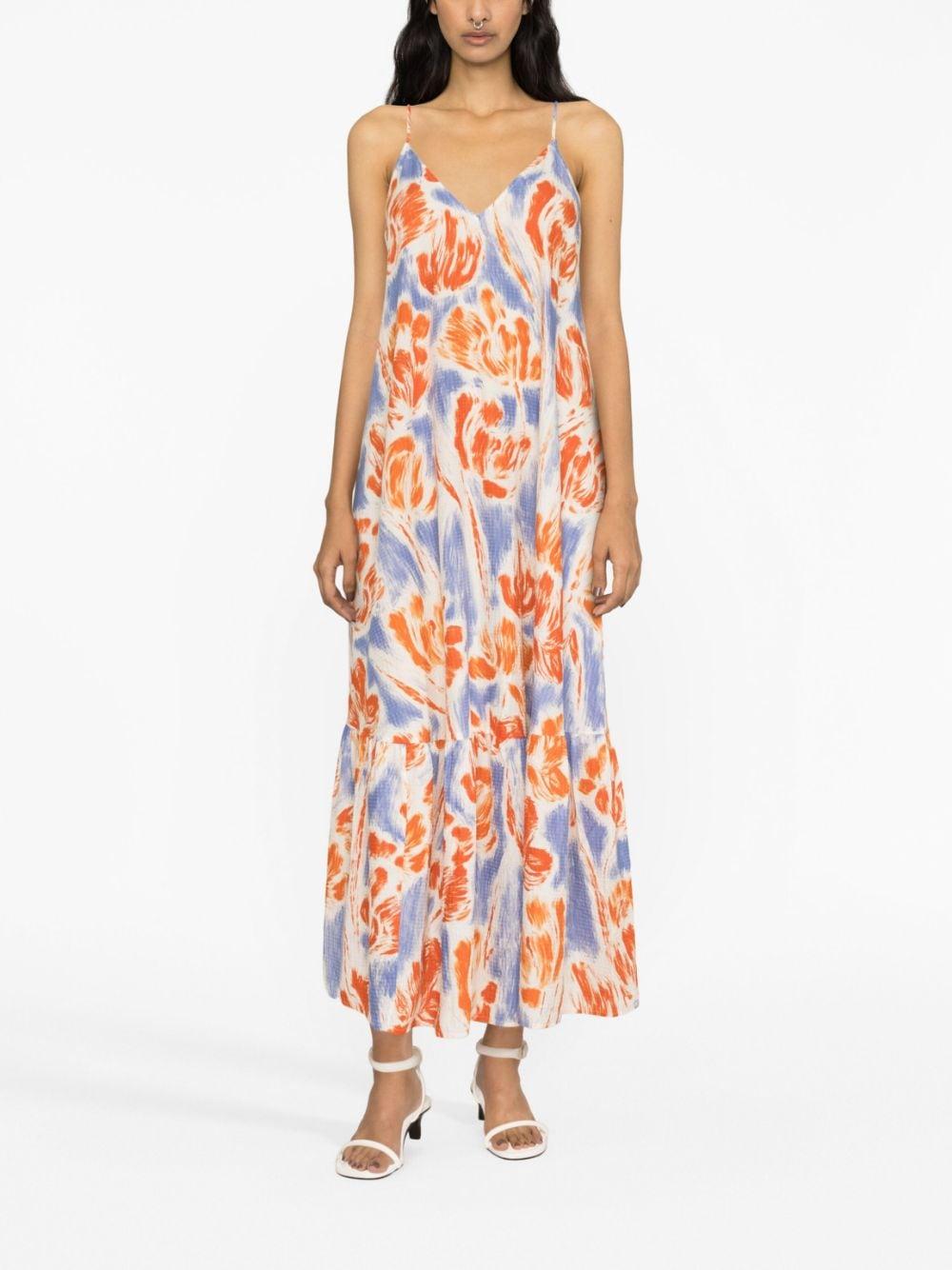 floral print V-neck maxidress