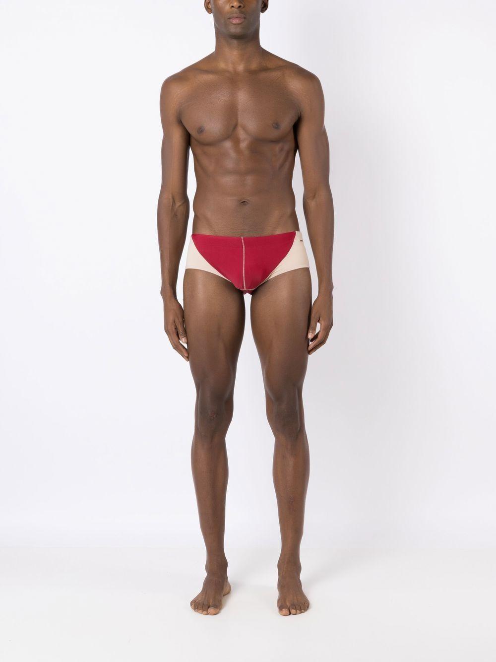 two-tone drawstring swim trunks