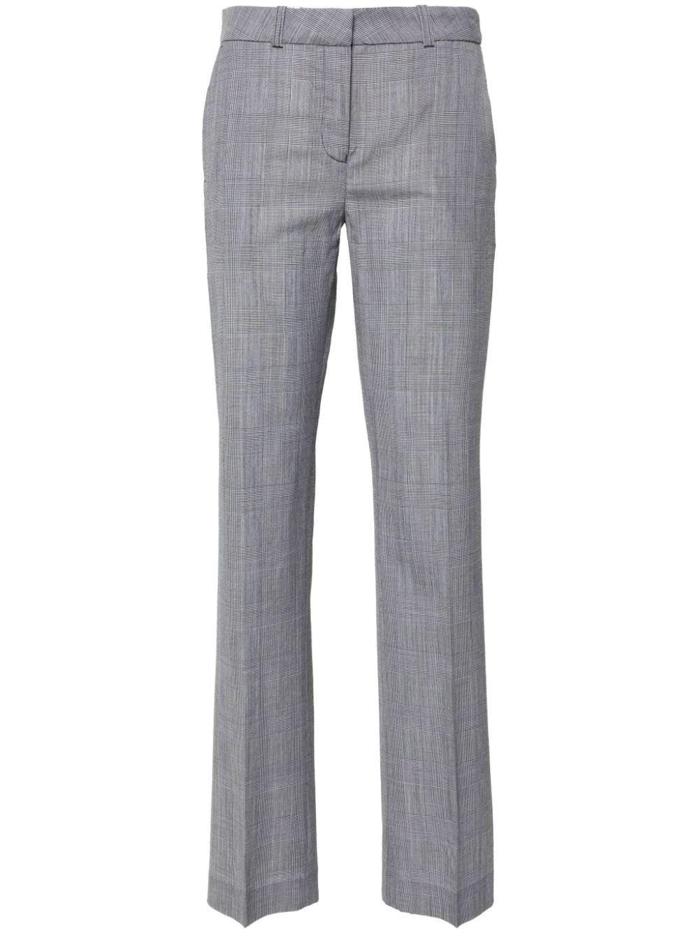 check-pattern tailored trousers