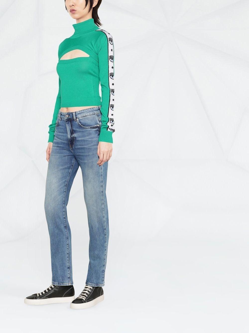 logo-patch straight-leg jeans