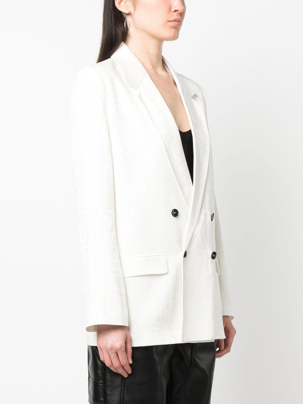 logo-jacquard double-breasted blazer