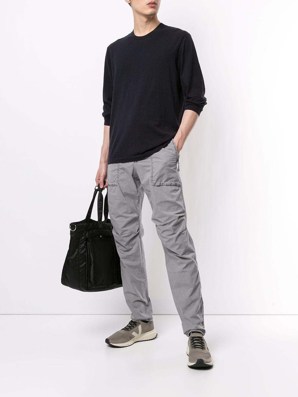 mid-rise straight leg trousers