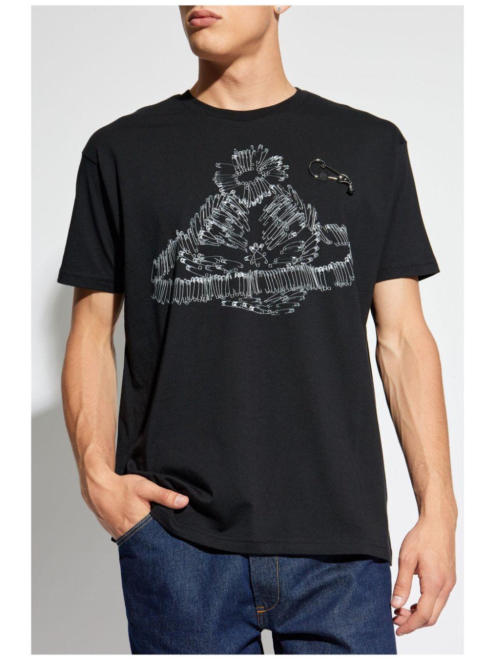 metal appliqué cotton t-shirt