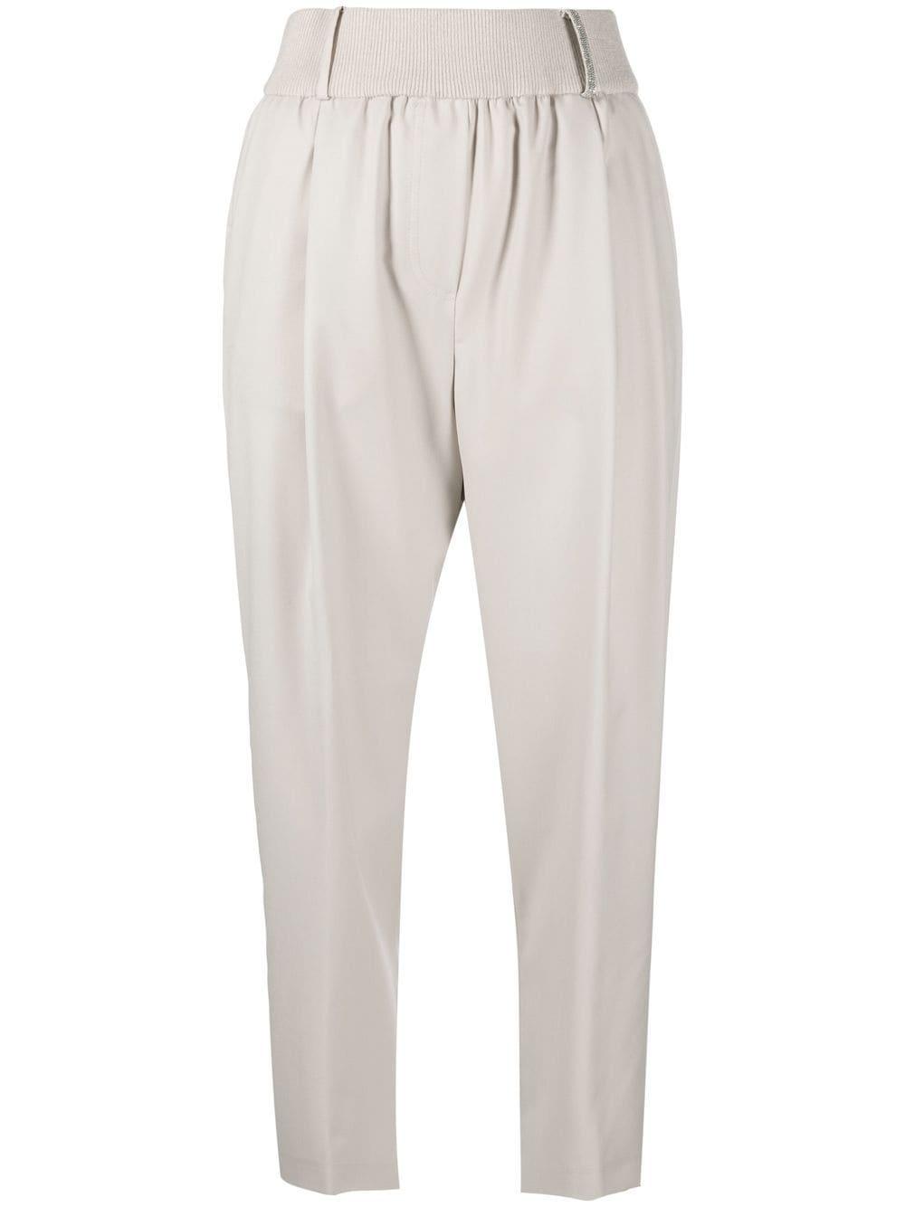 high-waist cropped trousers 