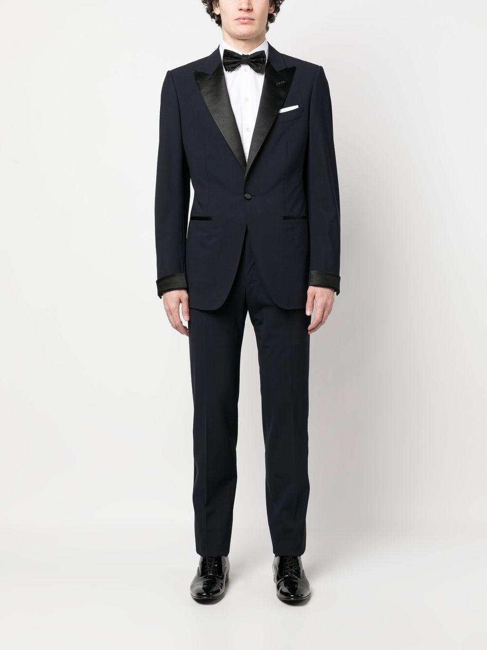 tailored single-breasted tuxedo suit