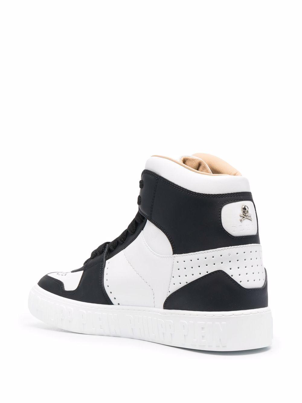 panelled spider print sneakers