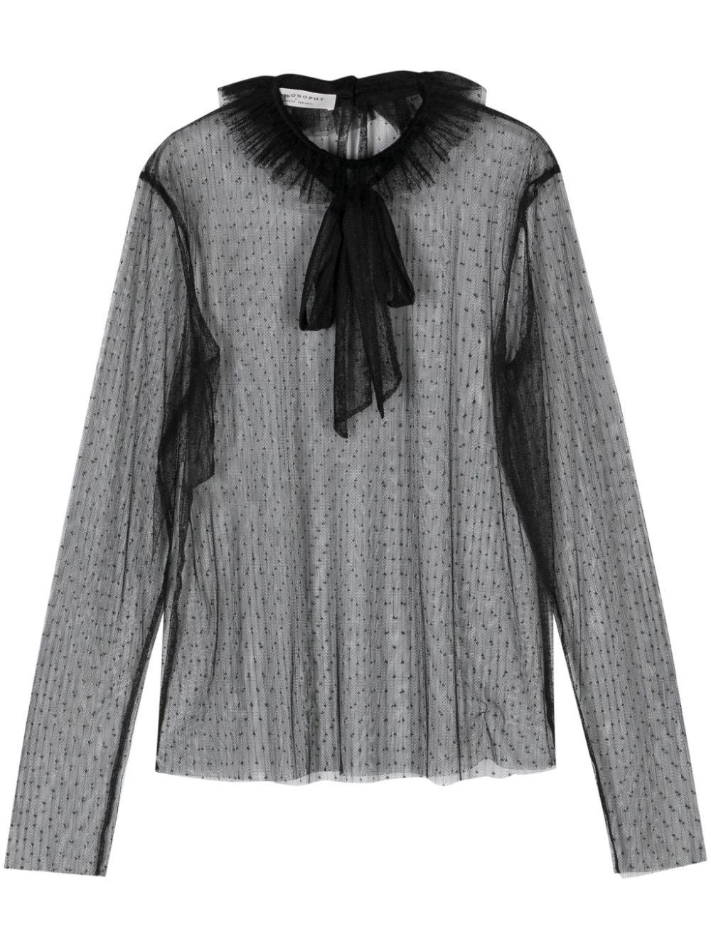 point d'esprit tulle blouse 