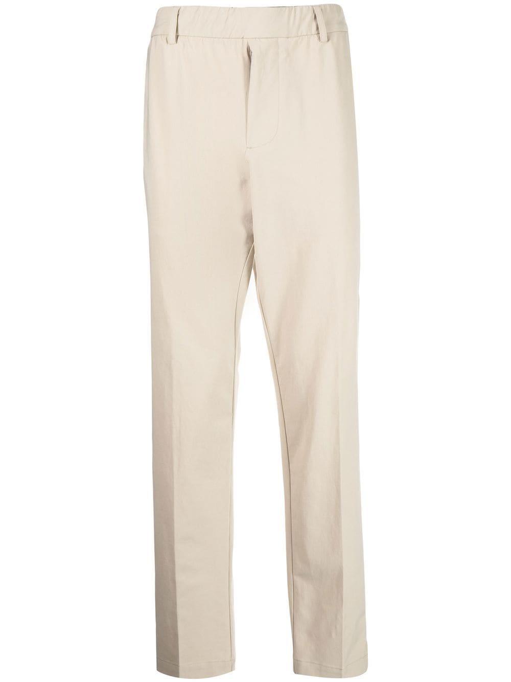 high-rise straight-leg trousers