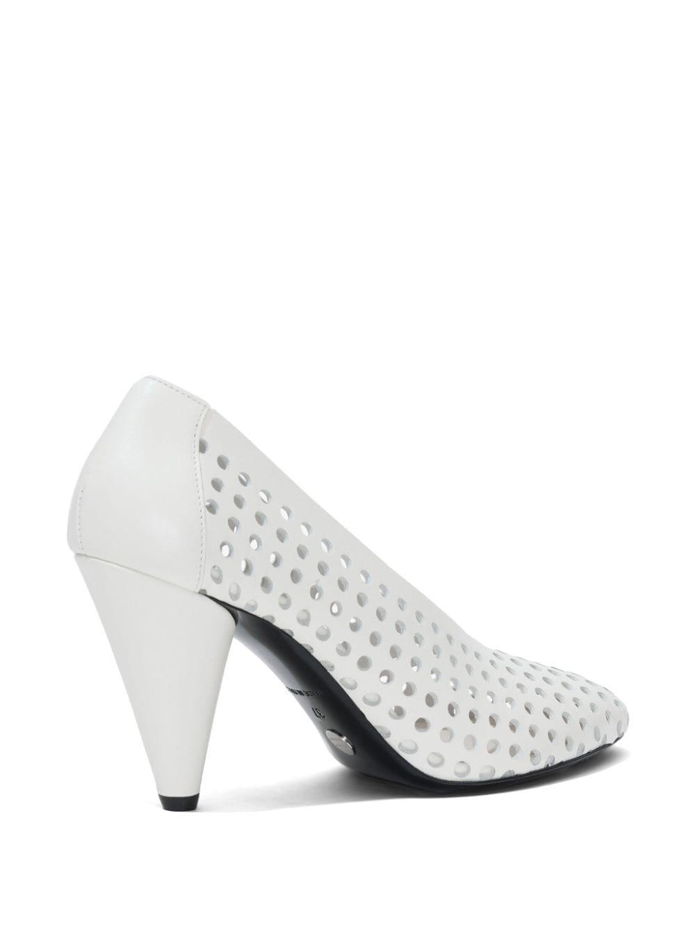 85mm perforated leather pumps