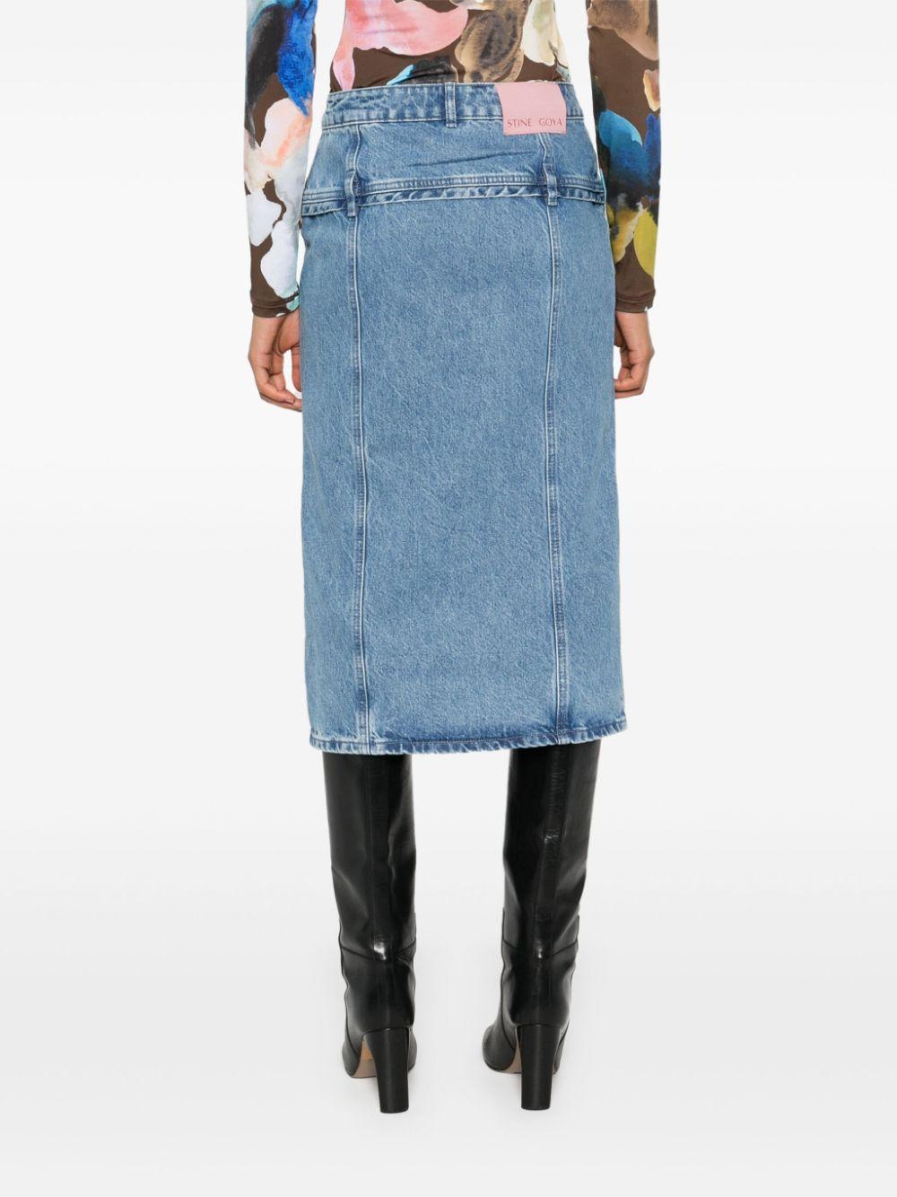 denim midi skirt