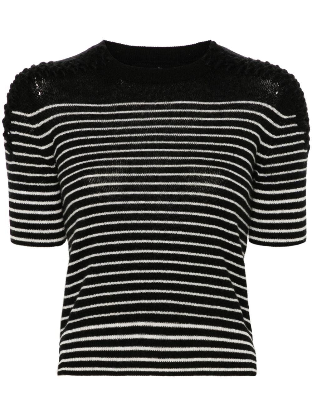 striped cashmere crop top