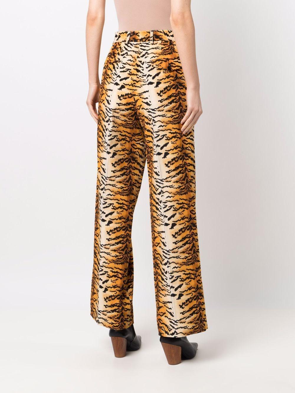 animal-print wide trousers