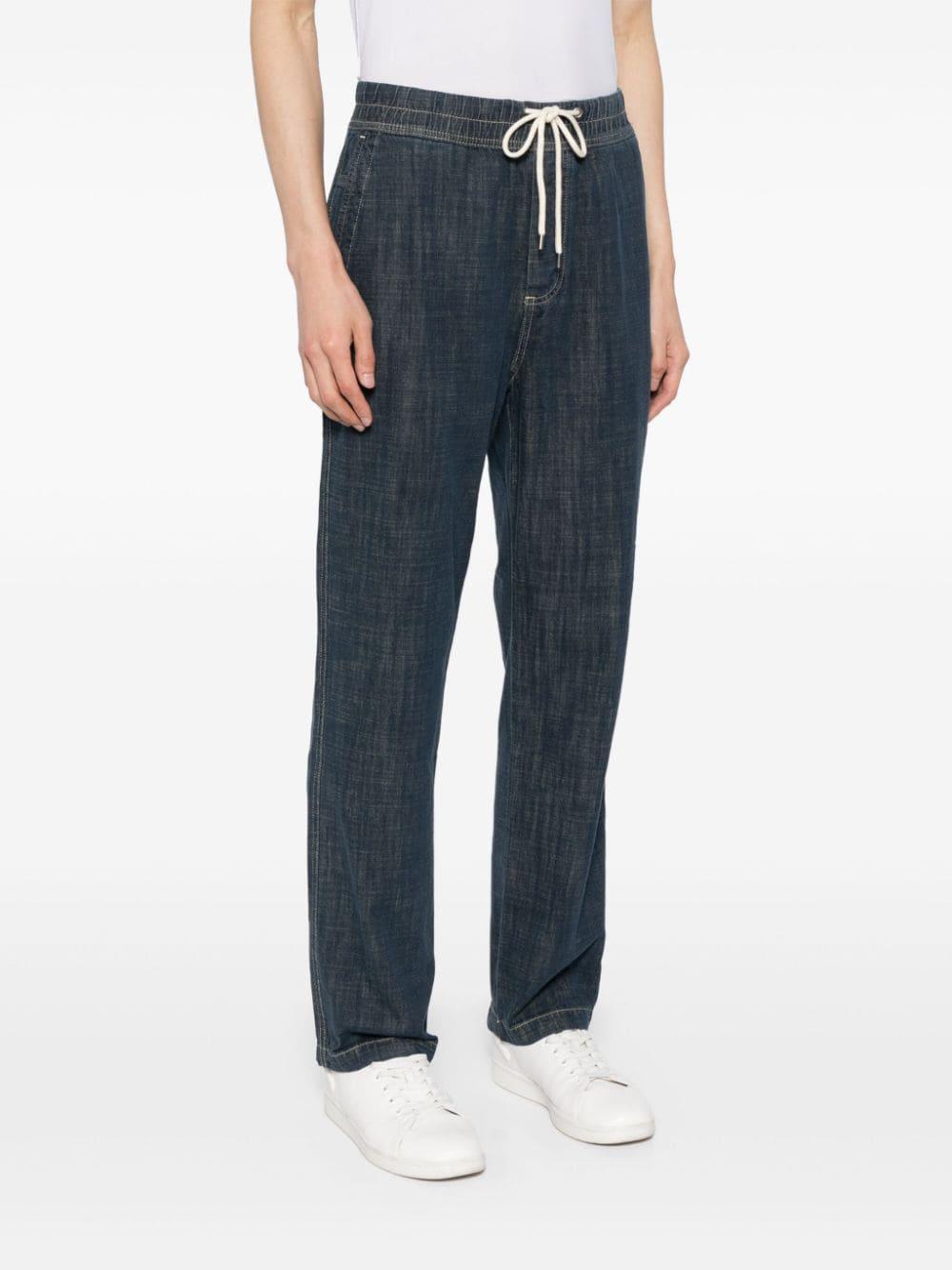 drawstring-waist denim trousers 