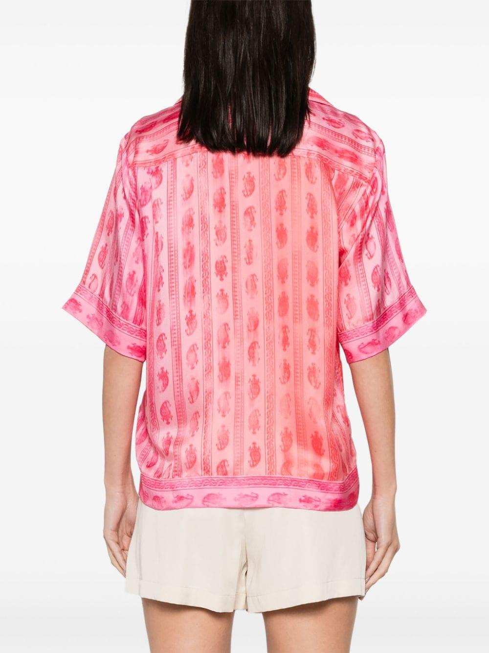 graphic-print silk shirt 