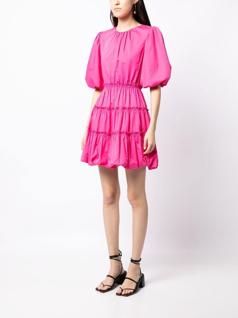 balloon-sleeved poplin dress 