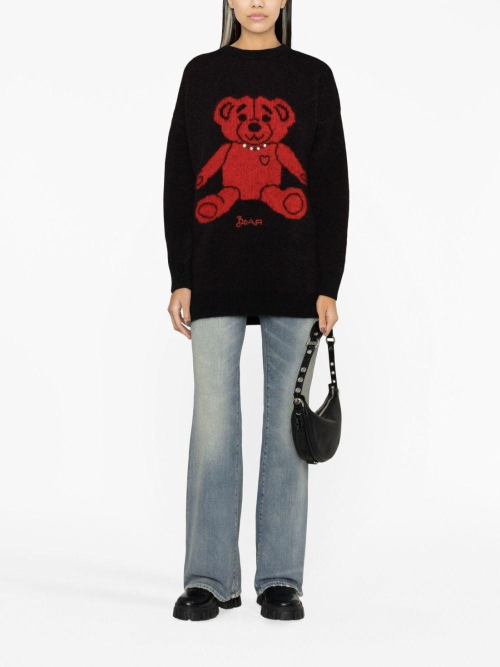 bear jacquard-knit jumper