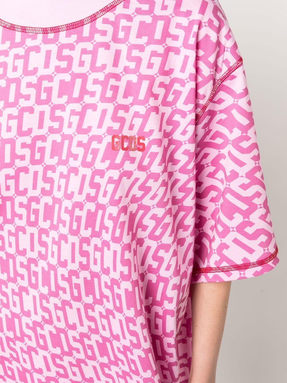 monogram-print T-shirt dress