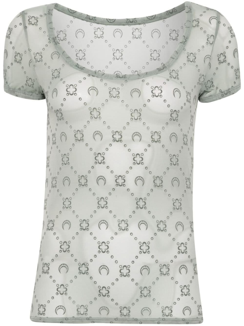 flocked-logo mesh top