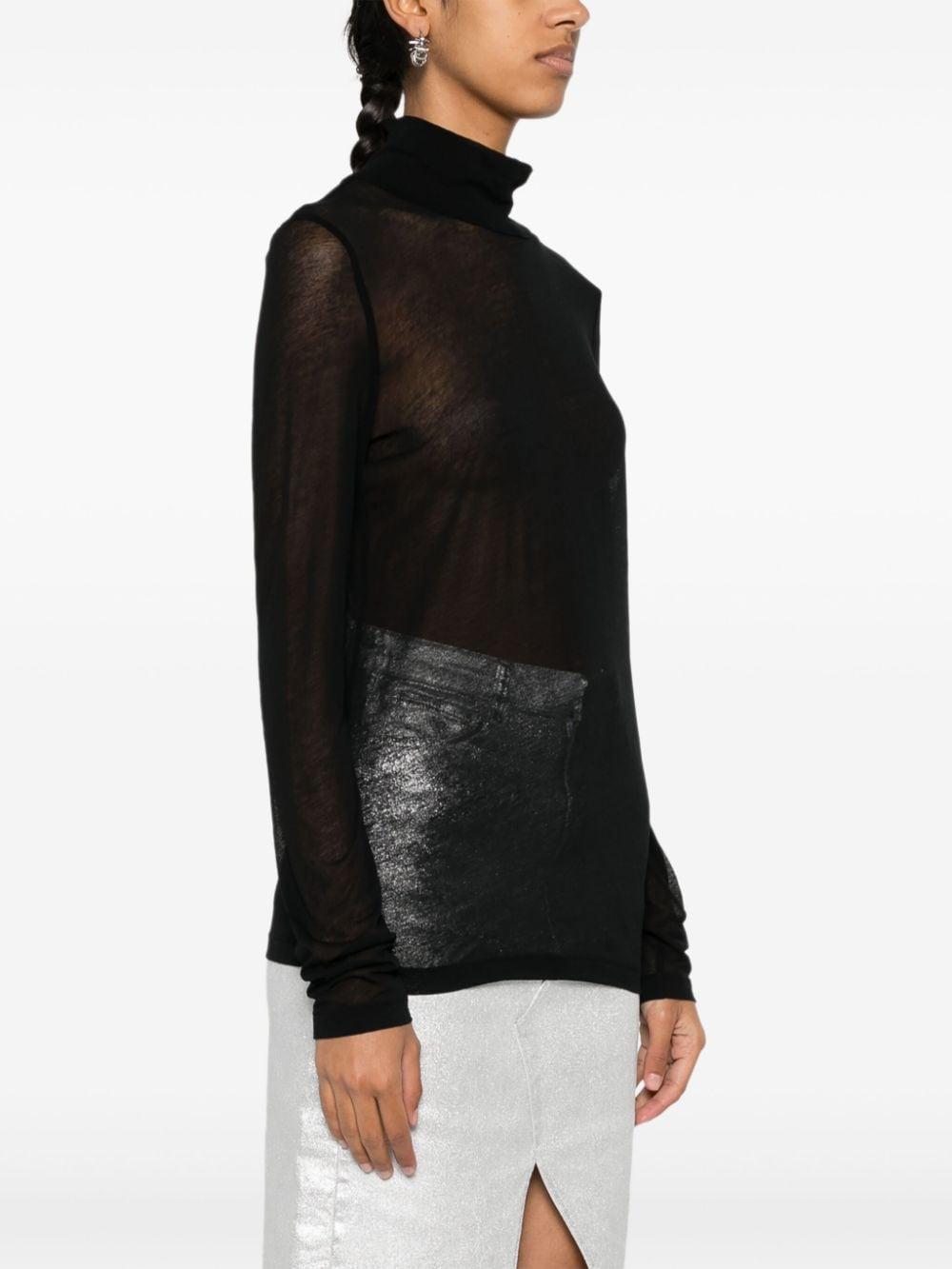 sheer turtleneck long-sleeve T-shirt 